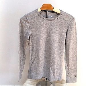 Smartwool Merino Wool 250 Base Layer Top Gray Swirls Women’s S Crewneck Small